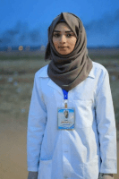 Volunteer paramedic Razan Al-Najjar, 21, killed by the Israeli occupying forces on 1 June 2018, east of Khuza’a, east of Khan Younis, in the southern Gaza Strip