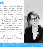 Joint Statement: 115 Human Rights and Civil Society Organisations, Academic Institutions, and groups Condemn Israel’s Targeted Smear Campaign Against Respected UN Special Rapporteur, Francesca Albanese