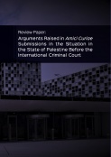 Response to Arguments Raised in Amici Curiae Submissions in the Situation in the State of Palestine Before the International Criminal Court