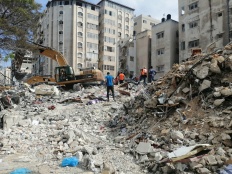 Al-Wehda street, leading to Al-Shifaa Hospital, Gaza Governorate © Al-Haq 16 May 2021