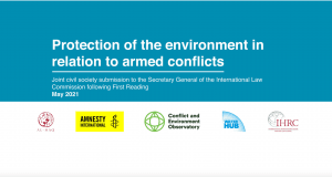 Joint Submission: Protection of the environment in relation to armed conflicts