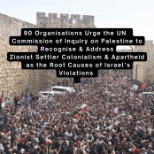 90 Organisations Urge the UN Independent International Commission of Inquiry on Palestine to Recognise and Address Zionist Settler Colonialism and Apartheid as the Root Causes of Israel’s Ongoing Violations
