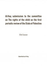 Al-Haq's report to the Committee on the Rights of the Child on the initial report submitted by the State of Palestine