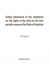 Al-Haq's report to the Committee on the Rights of the Child on the initial report submitted by the State of Palestine