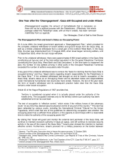 One Year after the ‘Disengagement’: Gaza still Occupied and under Attack