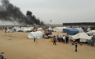 Sixth Great Return March protests on Friday, 4 May 2018, east of Khuza’a, east of Khan Younis in the southern Gaza Strip – (c) Al-Haq 2018.