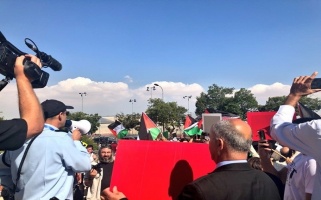 A scene from the protest near the American Embassy in Jerusalem, Al-Haq © 14 May 2018.