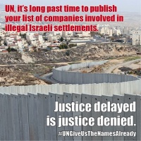 UN HIGH COMMISSIONER MUST RELEASE DATABASE ON COMPANIES INVOLVED IN ISRAELI SETTLEMENTS