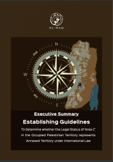 Establishing Guidelines: To Determine whether the Legal Status of ‘Area C’ in the Occupied Palestinian Territory represents Annexed Territory under International Law